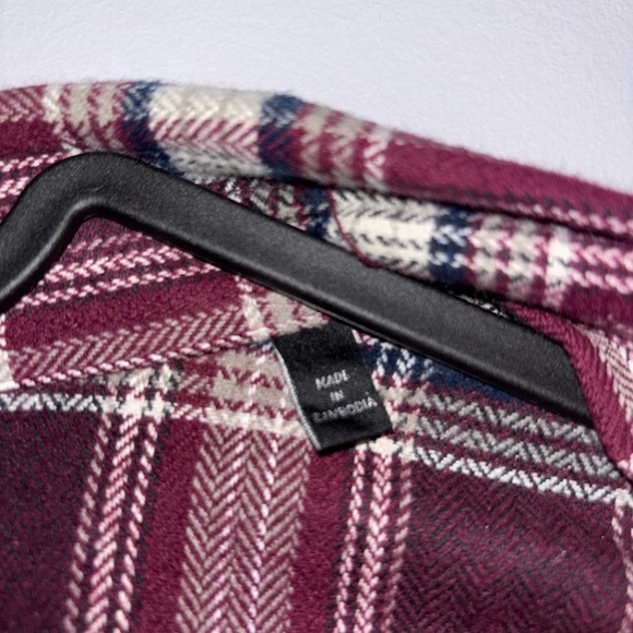 Armani Exchange Maroon and White Plaid Shirt - Picture 3 of 4
